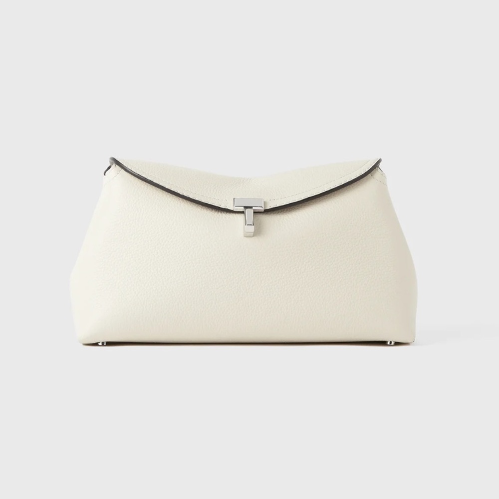 Toteme T-Lock Clutch Crossbody Bag Cream